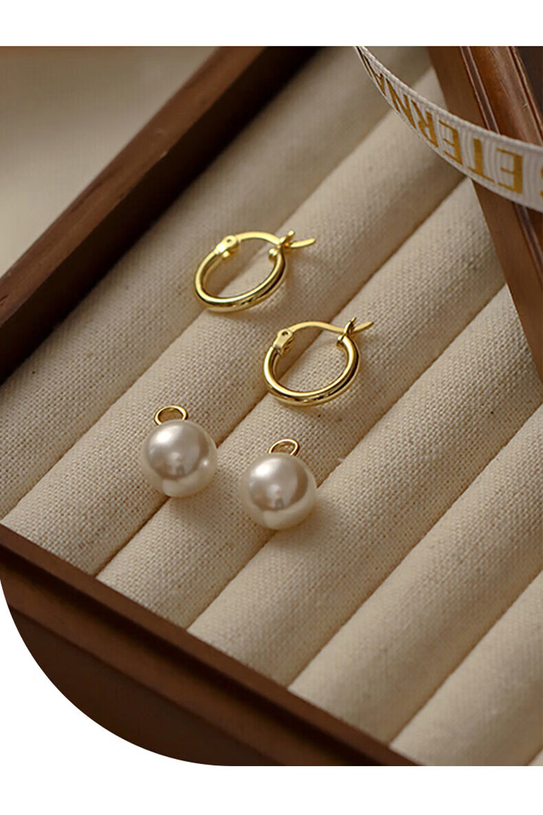 Chow Tai Fook [1000+ Stores] Shijia Pearl Silver Earrings Women's Light Luxury High-End Stud Earrings 520 Gift for Girlfriend 8