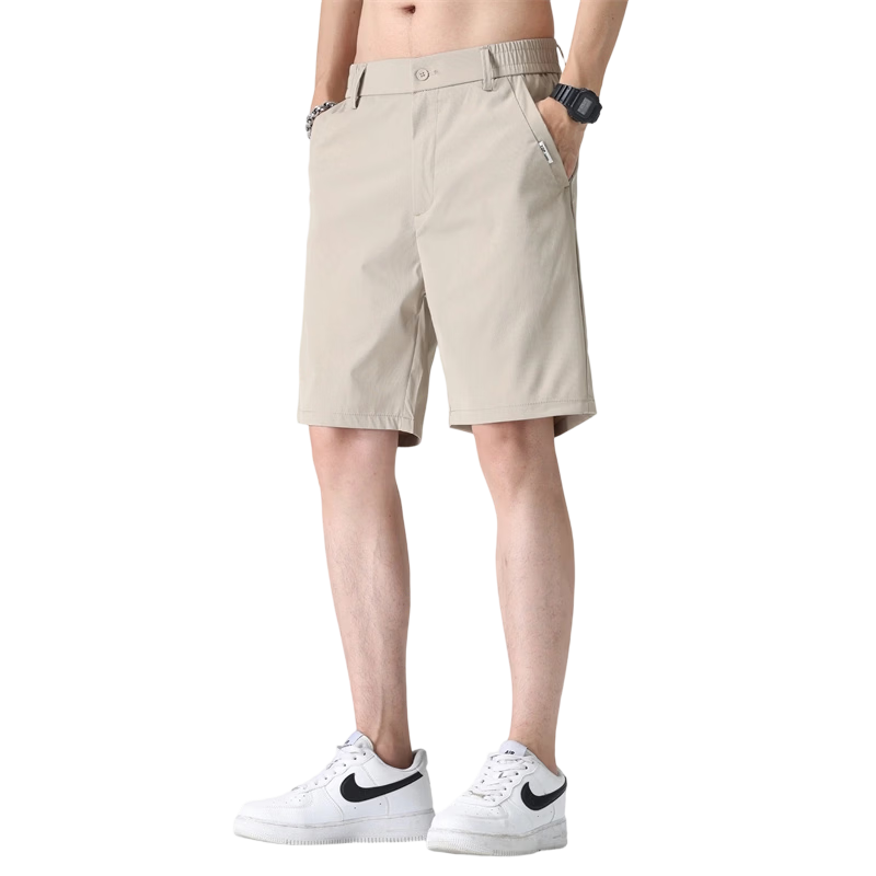 MARK FAIRWHALE Men's Shorts, Summer Business Casual Pants, Lightweight Straight-Leg Five-Point Shorts, Versatile Youth Trousers for Me