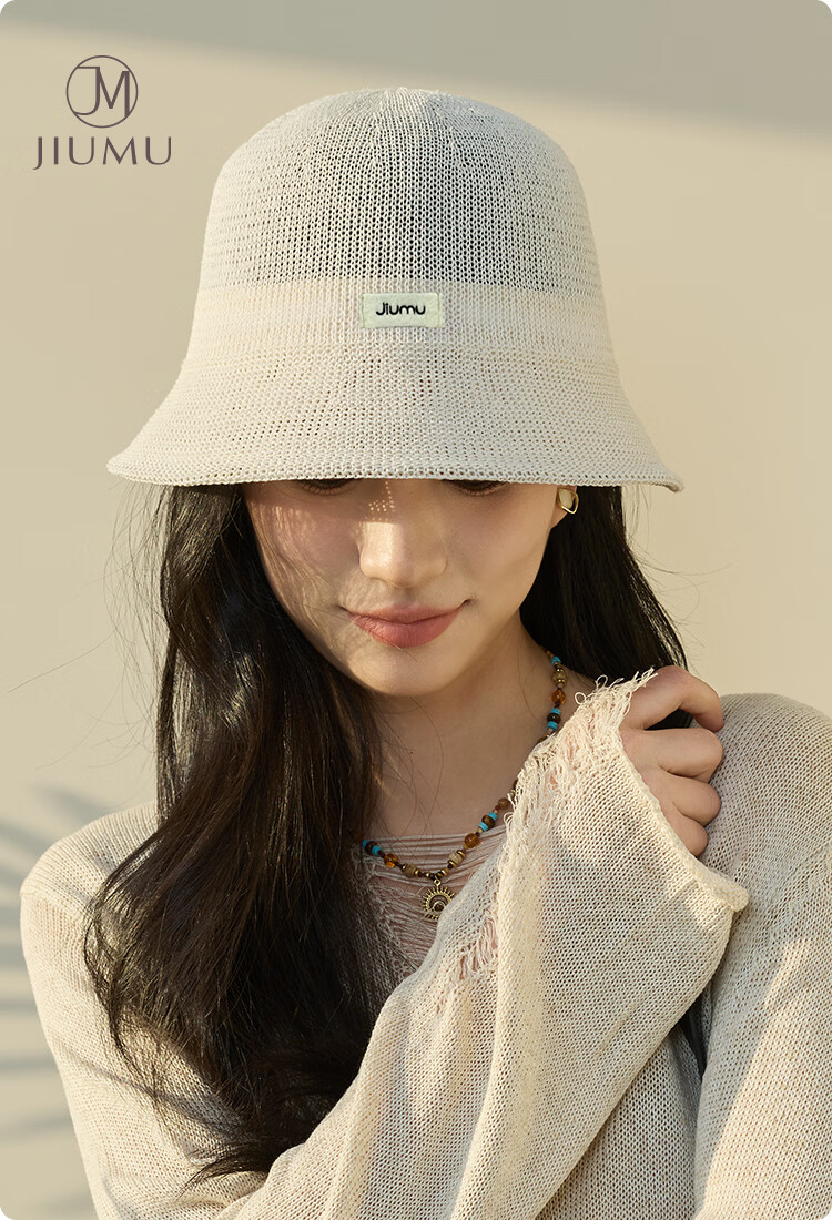 JIUMU Women's Cotton Sun Hat Bucket Hat Summer Outdoor Face Covering Beach Vacation Cap 1