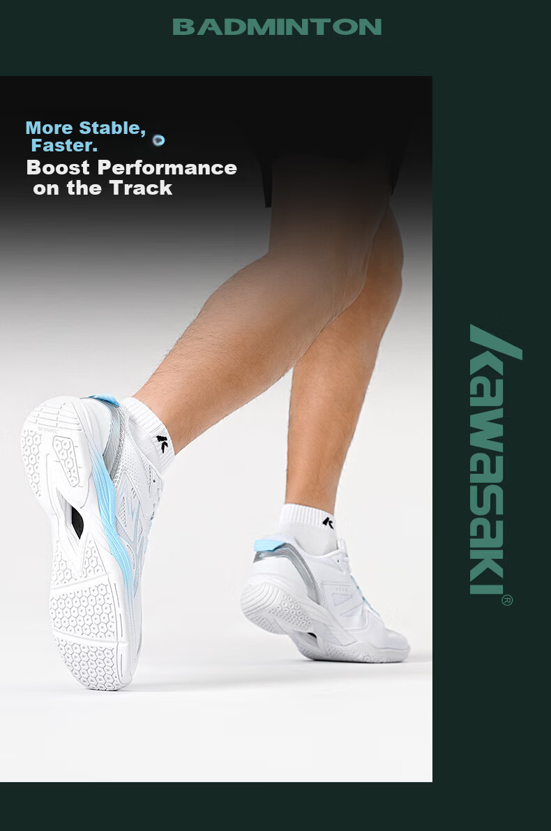 KAWASAKI Unisex Lightweight Professional Badminton Shoes Non-Slip Shock Absorption Training and Competition Sneakers for Students Beginners 16