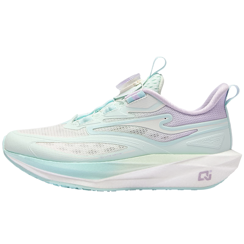 ERKE Kids Unisex Cushioning Sports Shoes Lightweight Running Shoes Ice Green/Aromatic Purple/Cool Green Size 37