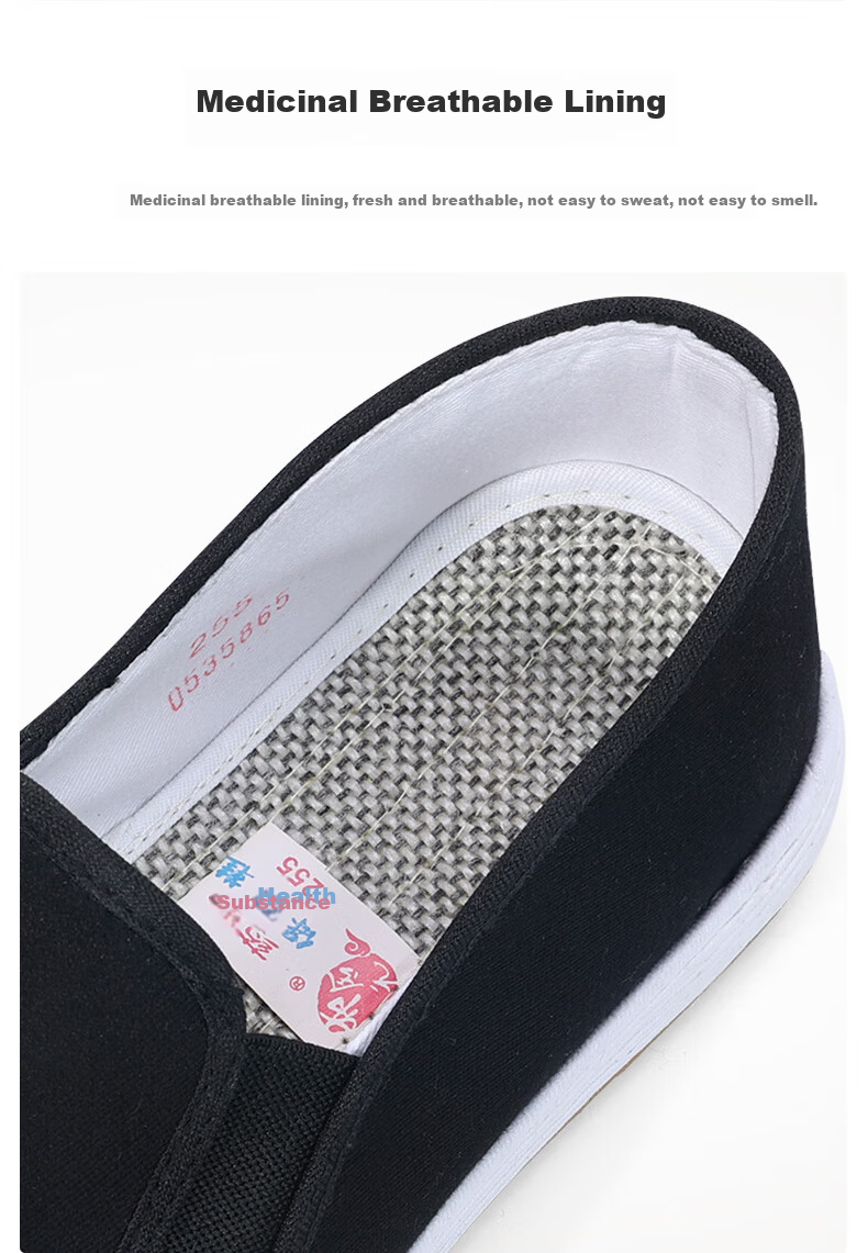 BUSHEYUAN Traditional Handmade Multi-layer Sole Elderly Shoes Men's Middle-aged and Elderly Dad Shoes YW03JP Beef Tendon Sole Size 39 16