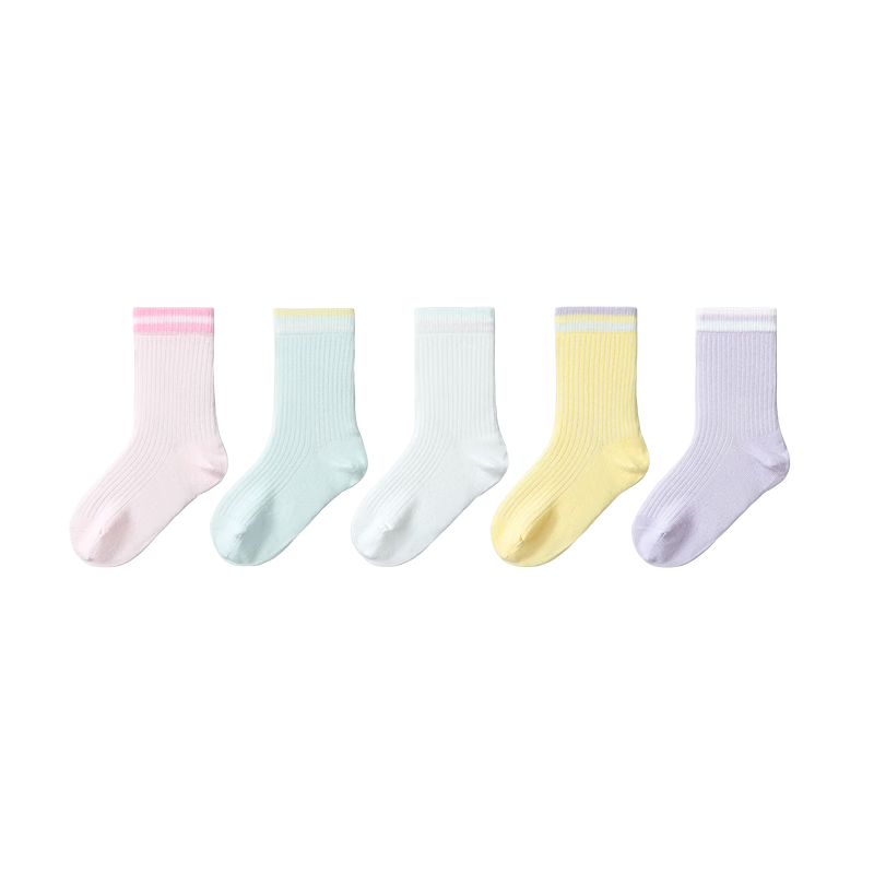 Balabala Kids Socks Summer Mesh Breathable Boys Girls Short Socks Soft Cotton Elastic Comfortable 5 Pairs Pack