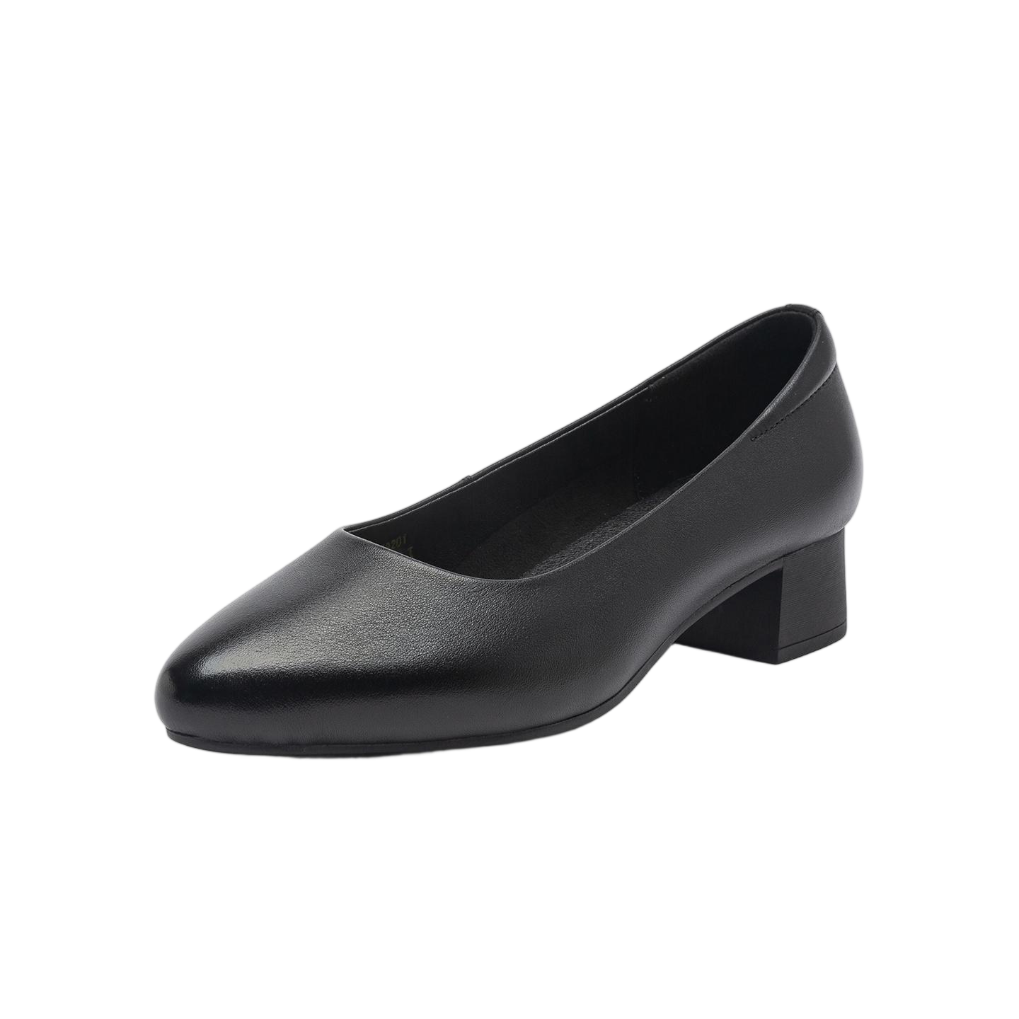 Red Dragonfly Women's Chunky Heel Leather Commuting Shoes 2026 New Genuine Leather Office Work High Heels WJB26820 Black Size 38