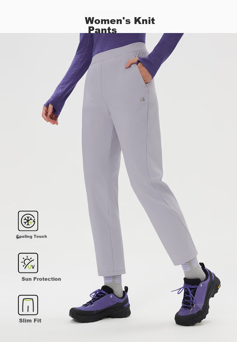 KOLON SPORT Women's Outdoor Casual Pants Cooling Touch Sun Protection UPF50+ Knit Pants 1
