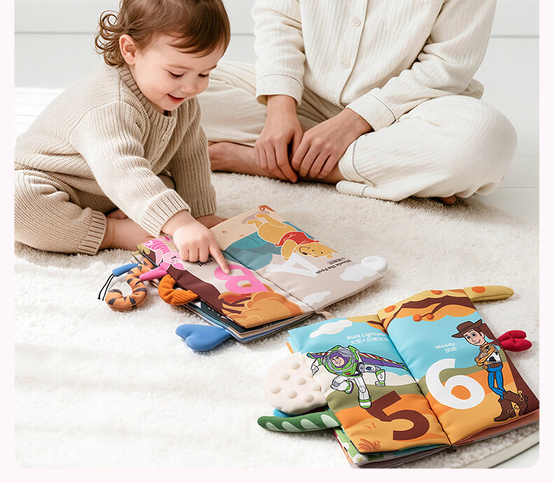Disney Baby Soft Cloth Teething and Tearing Quiet Book Backpack Gift Box Early Education Cognitive First Birthday Children's Day Gift 17