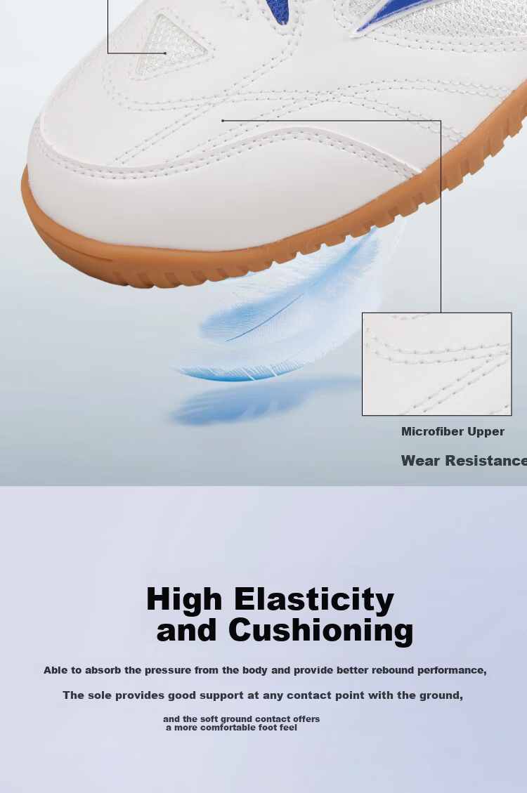 MIZUNO Table Tennis Shoes Men Women Professional Breathable Durable Non-Slip Sports Training Shoes 183021 White Blue Red Size 42 6