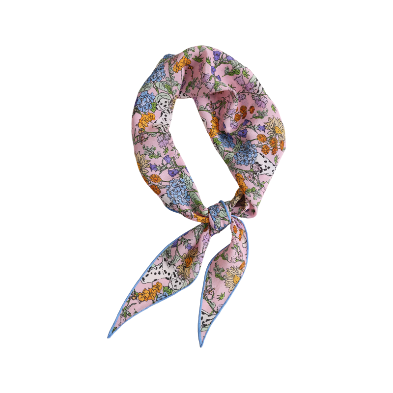 Lagur "French Wonderland" 100% Mulberry Silk Small Scarf 12mm Silk Triangle Neck Scarf Spring Autumn Spring Pink