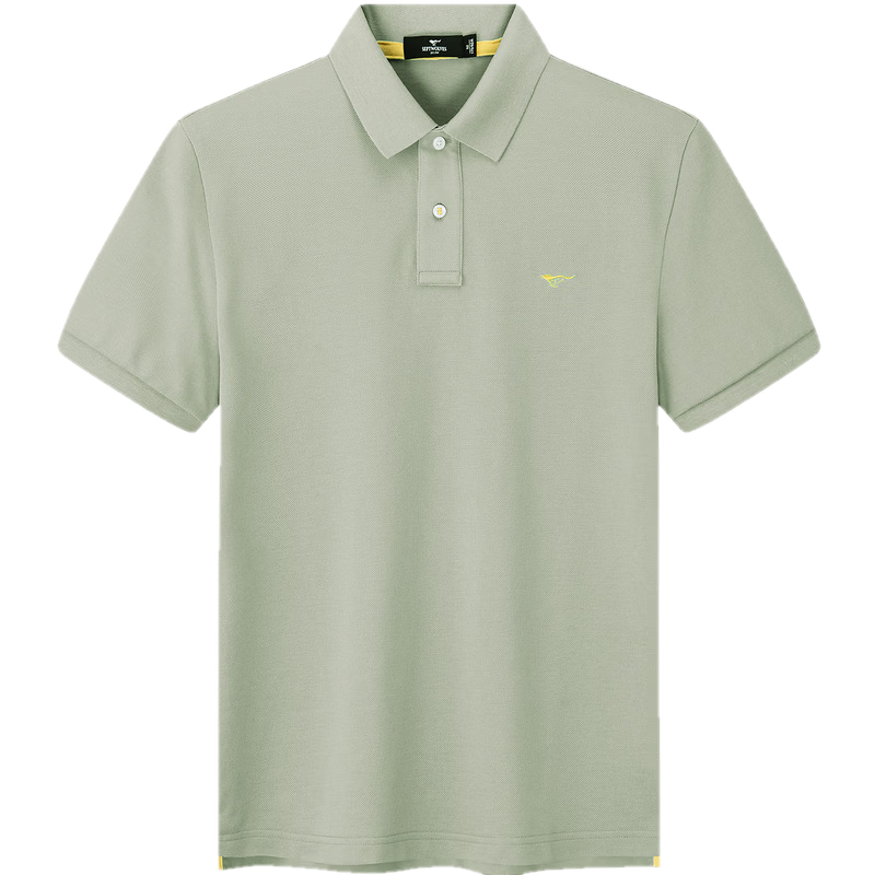 SEPTWOLVES Cool-Feeling Color-Fixing Short-Sleeve Polo Shirt for Men, Antibacterial Turndown Collar Business Casual Solid Color Multi-Color Small Wolf Logo T-Shirt