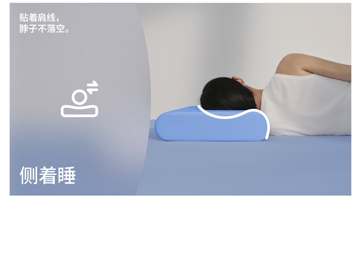 Blue Box Small Blue Pillow N2 Memory Foam Pillow Core Adult Deep Sleep Slow Rebound Breathable Dormitory Dark Blue 8cm 4