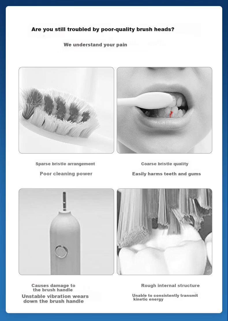 MUBE Compatible Xiaomi Electric Toothbrush Heads T300/T500/T700/MES601/MES602 Mijia Youth Edition MI Universal Replacement Brush Heads Upgraded Flagship Model 6