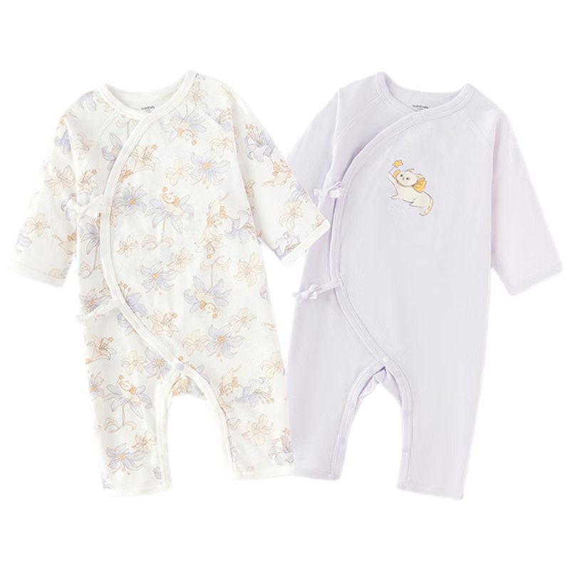 Balabala Baby Romper Newborn 2026 Spring Autumn Two-Piece Cotton Crawling Suit Cute Infant Bodysuit