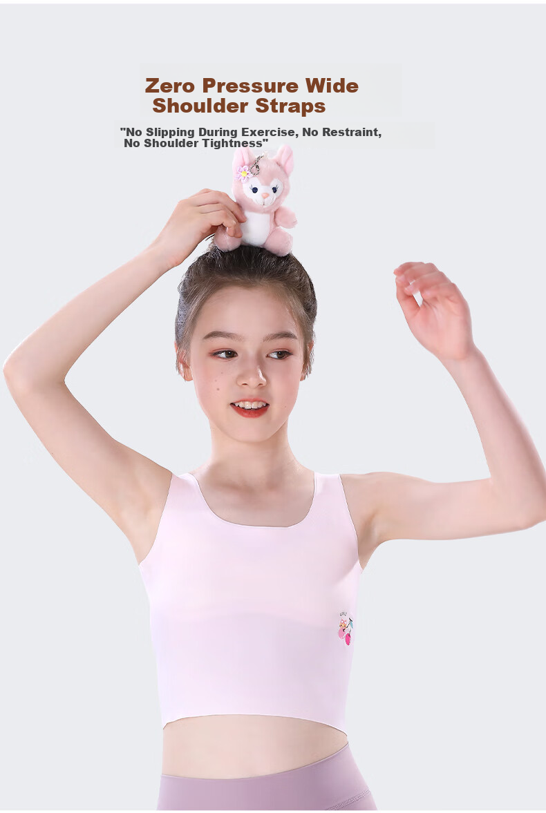 HZASZ Girls' Seamless Chest-Free Vest Bra for Elementary School Girls, Developmental Period, Ages 8-12 8