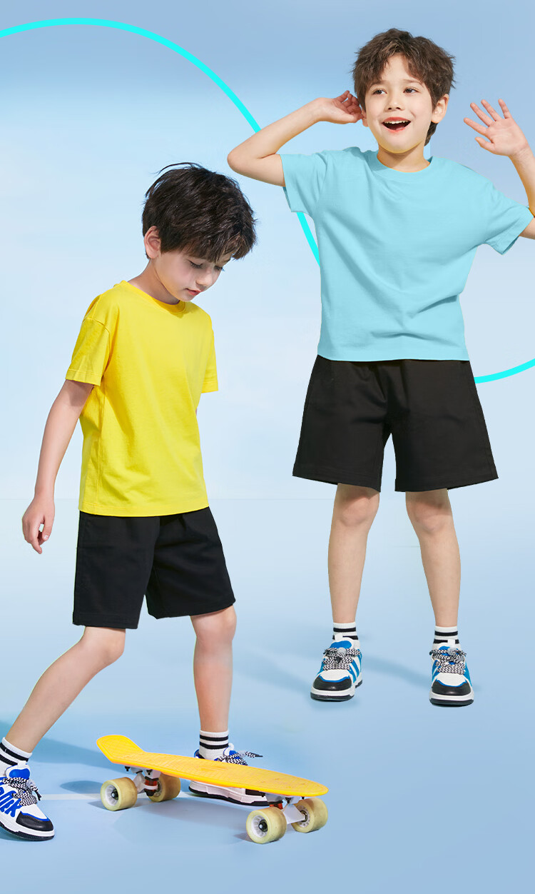 Piggy Banner Boys Summer Set 2026 New Children's Sports Casual Two-Piece Thin Short Sleeve Pants for Older Kids 1