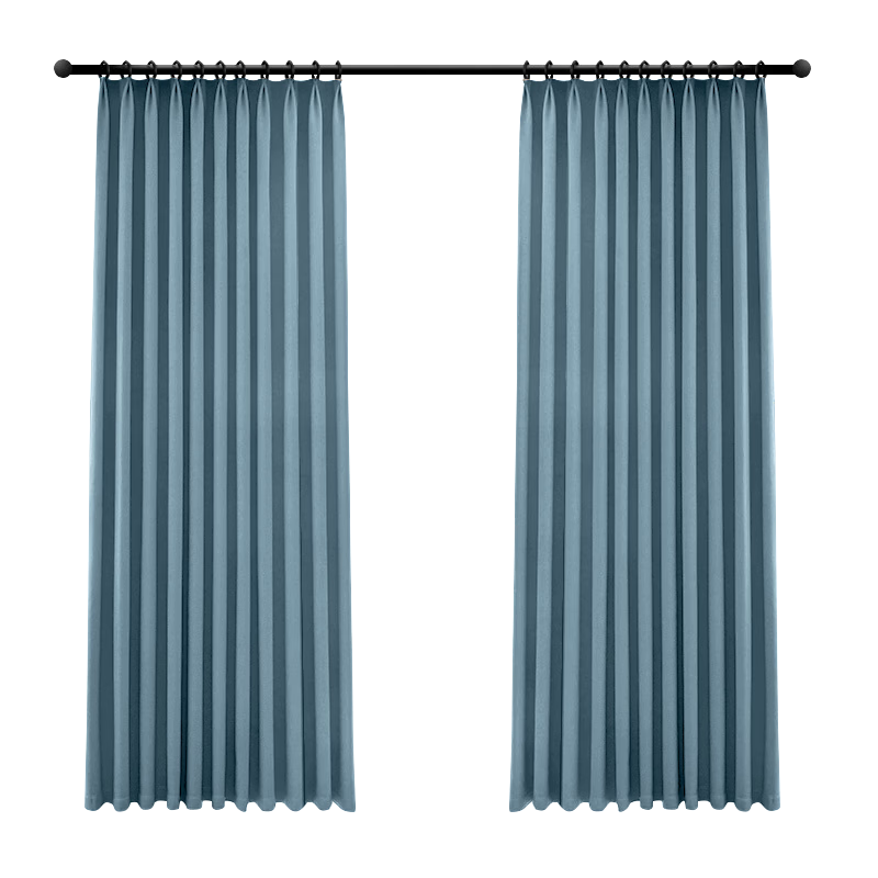 JD Original Black Beini Blue Curtains, 99% Blackout Finished Curtains for Bedroom And Living Room, Hook-Style, Width 1.5m * Height 2m