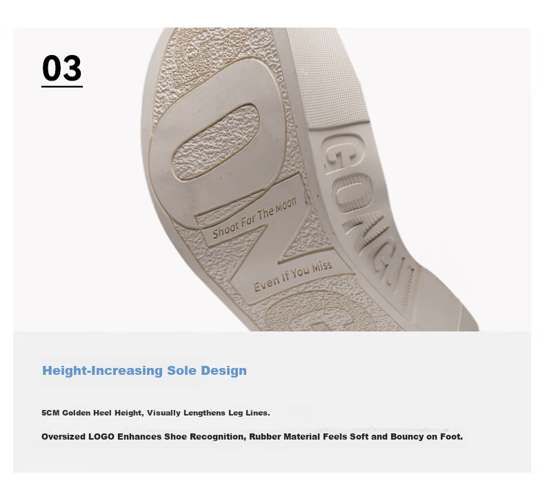 Gongji [Meng Ziyi Same Style] Casual Slip-On Thick Sole Sneakers Canvas Shoes for Women Off-White Size 35 6
