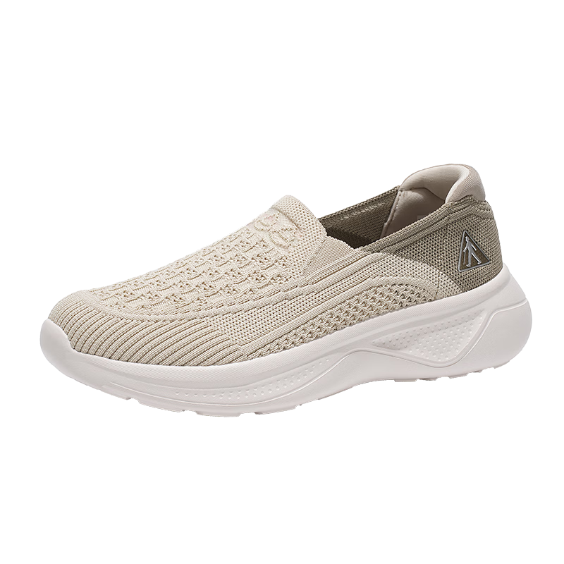 Zulijian Elderly Shoes Summer Women's Slip-On Lightweight Breathable Mom Casual Shoes 86045K Gravel Color Size 38