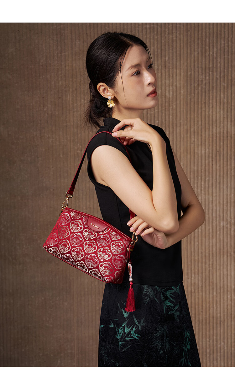 Aokang Women's Bag Trendy National Style Embroidered Small Square Bag Light Luxury Crossbody Shoulder Bag Birthday Gift for Mom and Wife 13