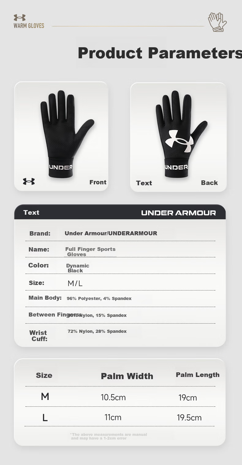 Under Armour Men's Winter Thermal Cycling Gloves Fleece Lined Electric Bike Windproof Touchscreen Ski Outdoor Anti-Freeze Gloves 13
