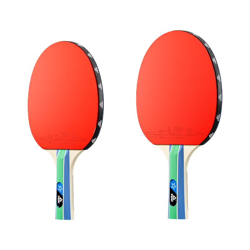 Peak Professional Table Tennis Paddle Penhold Style 3-Star Set Adult Children Practice Black/Red