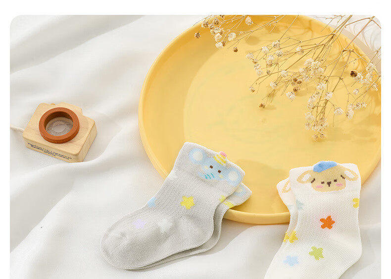 Niduoxiong Baby Socks Summer Mesh Comfortable Boys Cotton Socks Breathable Loose Top Cotton Socks 1