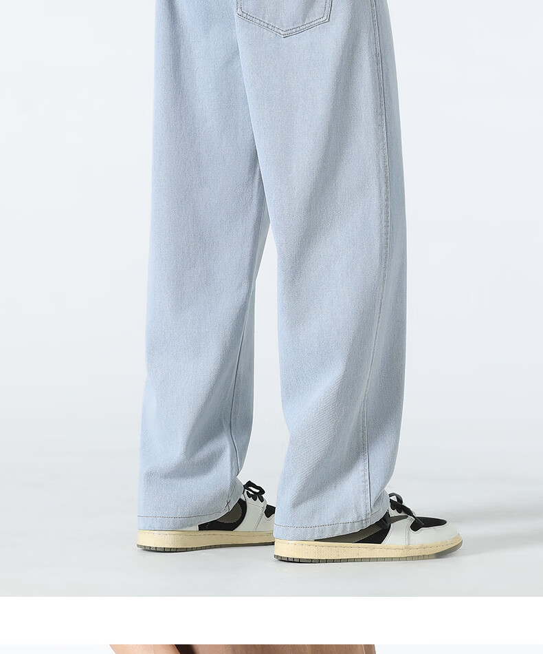 JEEP SPIRIT Men's Straight Loose Fit Jeans 2026 Spring Autumn New Casual Blue Trousers for Men 23