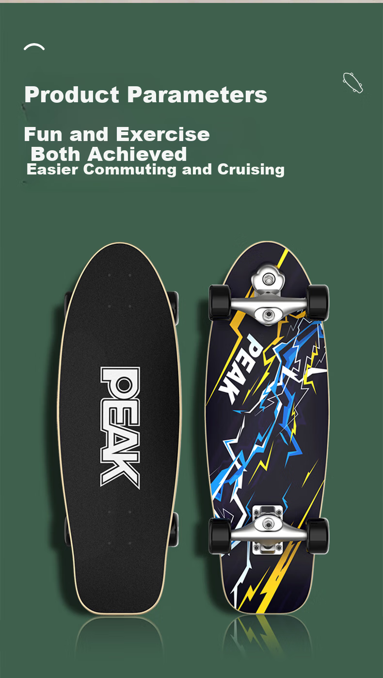 Peak Scooter 6-12 Years 18 Years Land Surfing Skateboard Beginner Entry-Level Professional Adult Sports 10