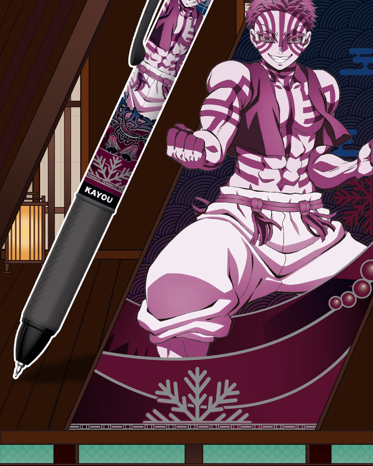 Kayou Demon Slayer Infinite Castle Dawn Edition 0.5mm Black Retractable Gel Pen Official Merchandise Stationery Student Children's Day Gift 6