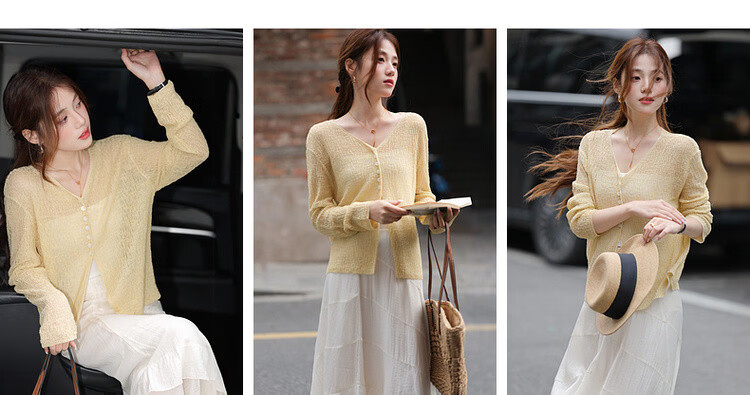 Mt Spring Oxygen V-Neck Long Sleeve Cardigan with Button Decoration Elegant Knitwear for Women 3