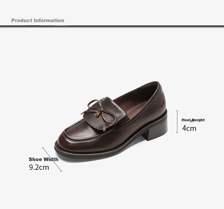 Le Saunda 2026 Spring New Genuine Leather Chunky Heel Black Commuter Loafers Women's Shoes 42901 Midnight Black BKK 35 2