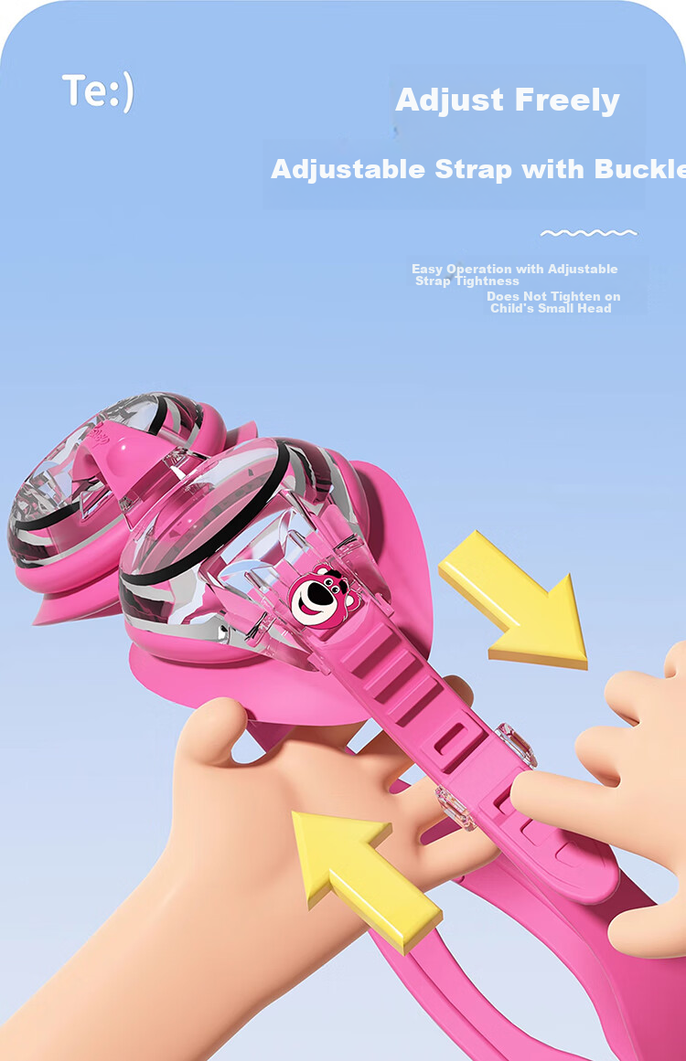 Disney Kids Swimming Goggles Boys Girls HD Waterproof Anti-Fog Diving Glasses Swim Cap Set D65643 Elsa Princess Pink 19