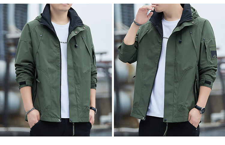 TUCANO Men's Outdoor Mountaineering Windproof Waterproof Casual Jacket Fashion Hooded Coat Black 3XL 16