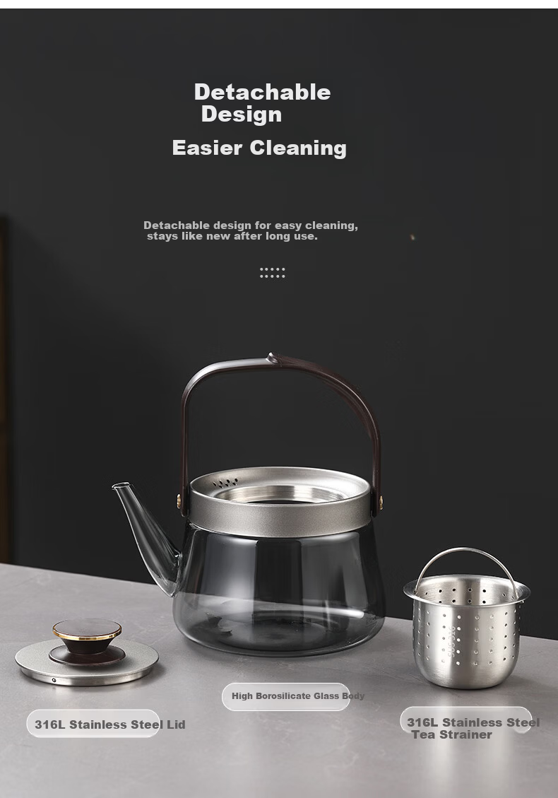 Yubai Electric Ceramic Stove Tea Maker Tea Cooker Tea Pot Health Preservation Stove Brewing Old White Tea Black Tea Flower Tea MFX-X5 (Sandalwood Color) 19