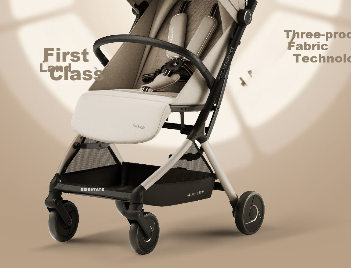 BEIESTATE New Route Baby Stroller Foldable Lightweight Kids Pram Sit and Recline Travel Stroller Mu Bai 7