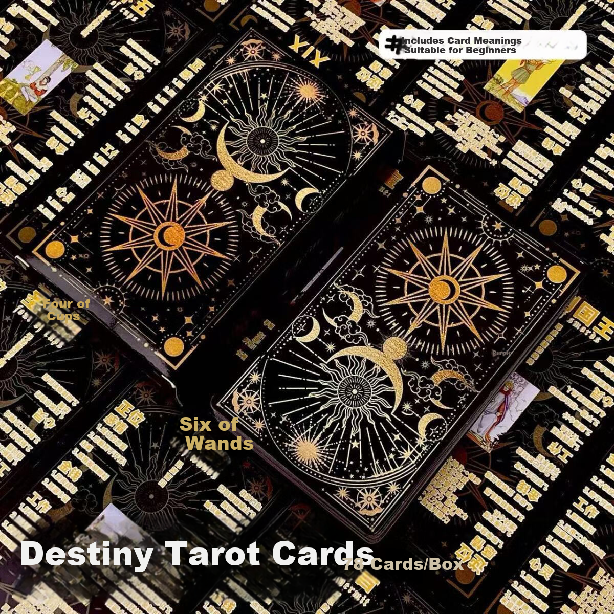 Play the World Tarot Cards with Built-in Meanings 78 Cards Beginner Classic High-Quality Rider-Waite Deck 2