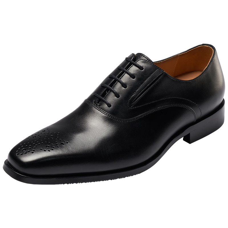 Le Saunda 2026 New Style [Gentleman Character] Lace-Up Business Formal Leather Shoes for Men 09708, Black BKL, Size 41