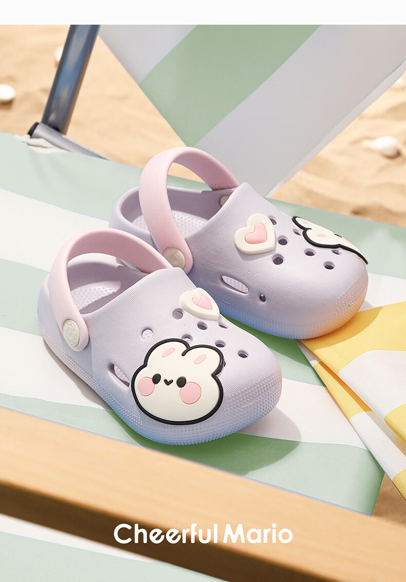Cheerful Mario Kids Cartoon Cute Slippers Boys Summer Clogs for 2-3 Year Old Toddlers Beach Outdoor Sandals 24