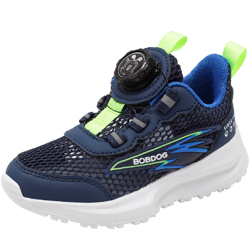 BOBDOG Boys' Summer Mesh Breathable Sports Running Shoes for Kids 103562001 Navy Blue/Royal Blue Size 37