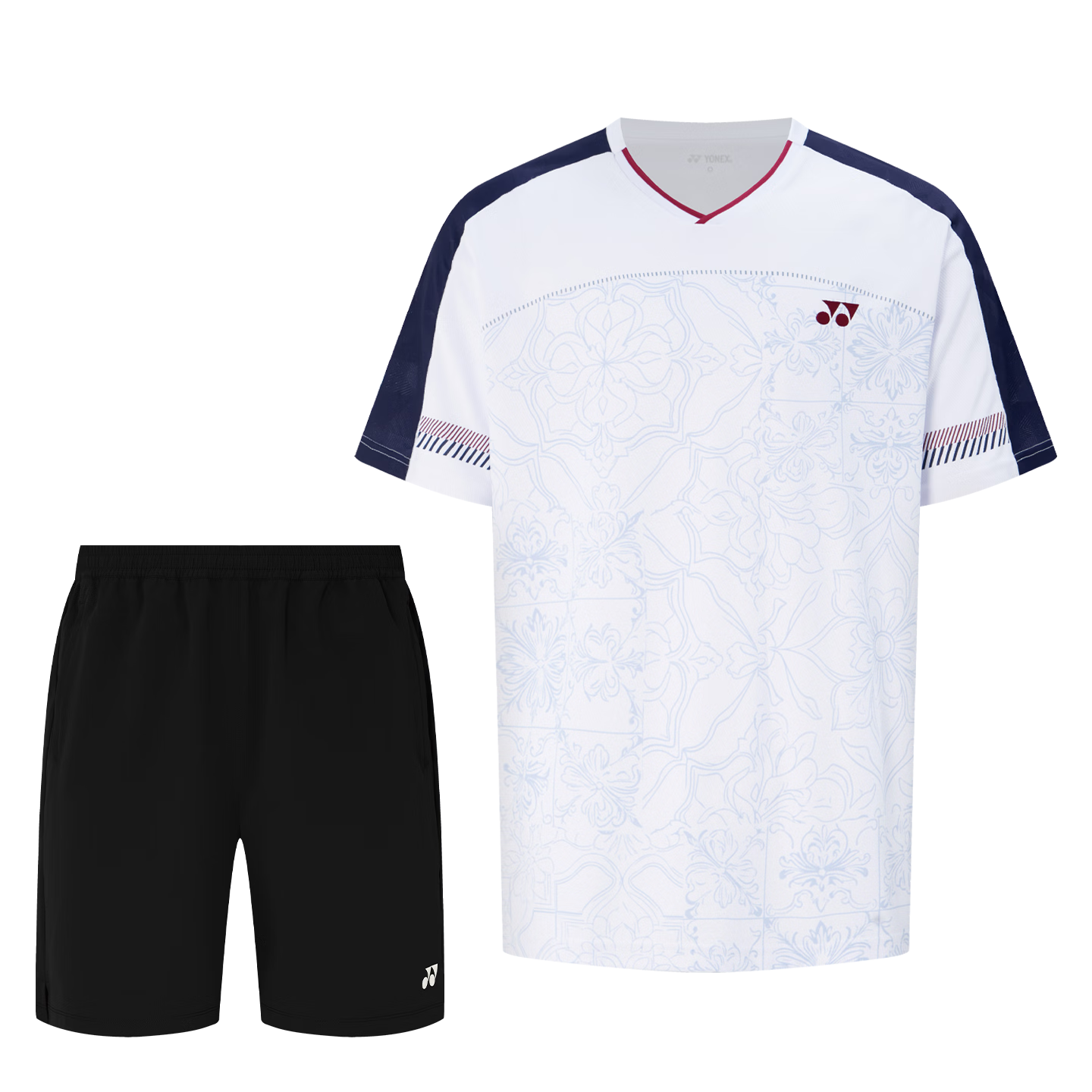 YONEX Badminton Apparel Competition Training Fashion Team Short Sleeve T-Shirt and Shorts Set 1100726BCR White L