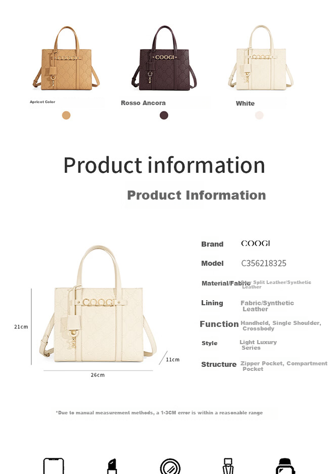 COOGI Women's Tote Bag New Luxury Brand Mother's Day Valentine's Birthday Gift for Girlfriend Wife 5