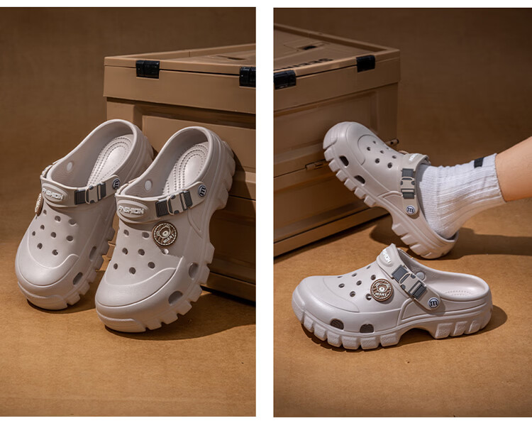 Darcy Mister Men's Summer Outdoor Breathable Holey Shoes Thick Sole EVA Closed-Toe Sandals 7