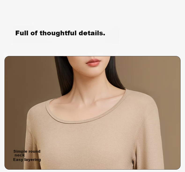 Herbal Original Color Women's Thermal Underwear Set Autumn Fleece-Lined Thickened Heat Retention 2025 New Winter Suit 7