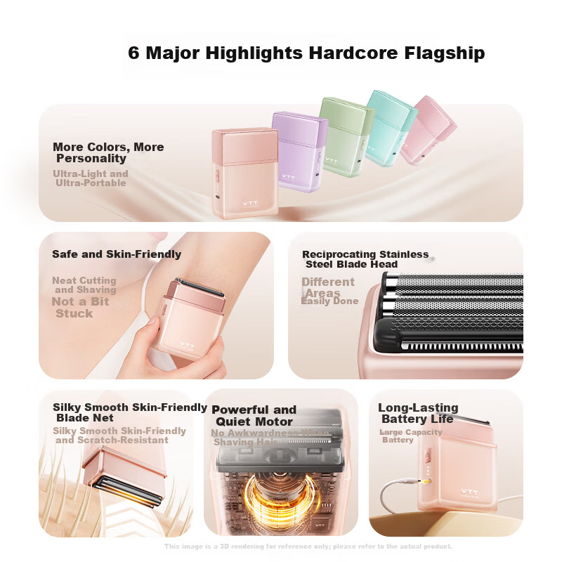 VTT Electric Hair Trimmer for Private Areas Unisex Bikini Hair Removal Device Full Body Leg Arm Lip Armpit Hair Shaver Groomer Birthday Gift