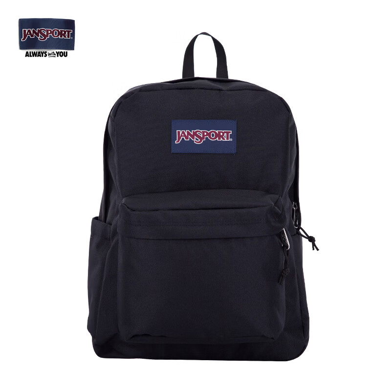JANSPORT Jasper Backpack Women's Student School Bag Men's Sports Casual Solid Color Backpack 4QUT008 Black