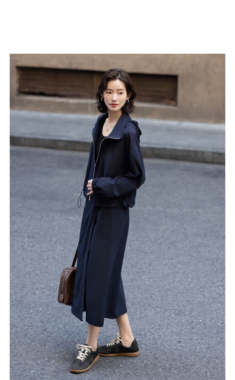 Demana Antibacterial Ice Algae Mud Spring Tech Hooded Drawstring Hem Loose Fit Petite Women's Jacket 14