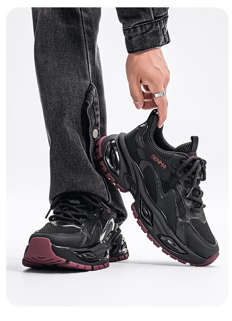 Senma Men's Summer 2026 New Breathable Mesh Sports Running Shoes Casual Versatile Height-Increasing Dad Sneakers for Men 4