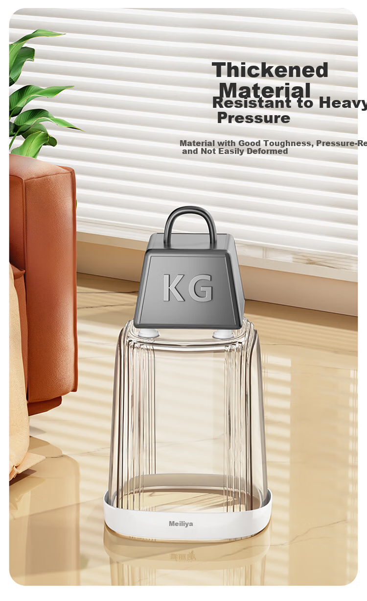 Meiliya Living Room High-Value 12L Trash Can 2025 New Transparent Large Household Kitchen Bathroom 8