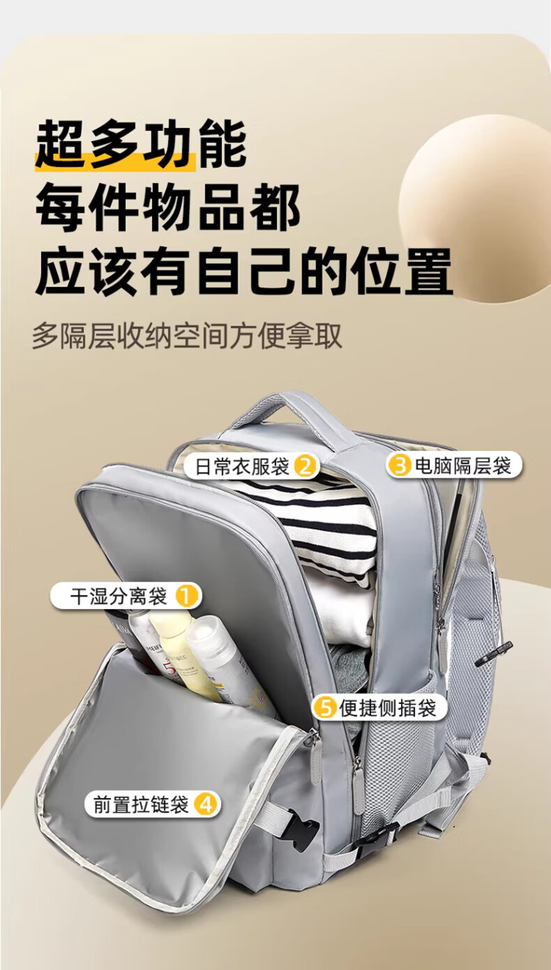 Warrior Large Capacity Travel Bag Men's Luggage Short Trip Business Commuter 180-Degree Opening Multifunctional Sports Bag 6