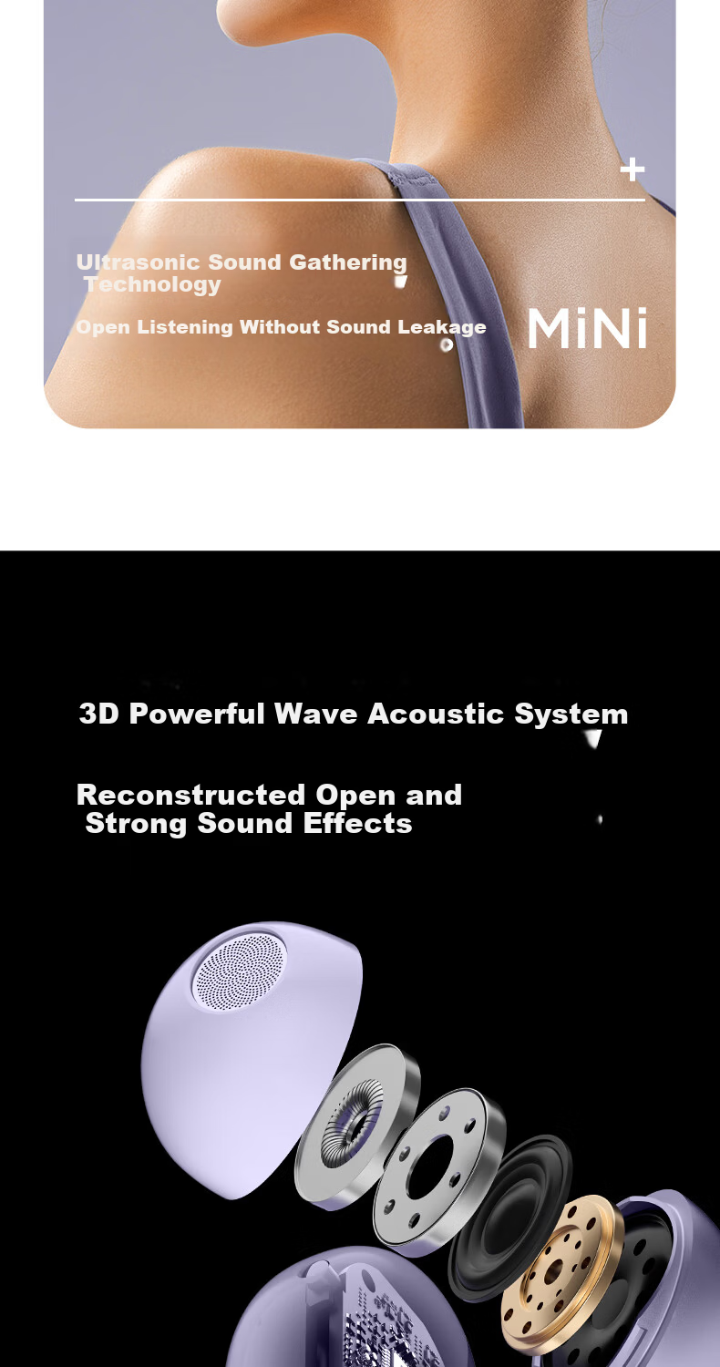SHEYIN S5 Clip-On Bluetooth Earphones Open Air Conduction Non-In-Ear Sport Earhook Long-Wear Comfortable Compatible with Apple Huawei Phones Champagne Gold 11