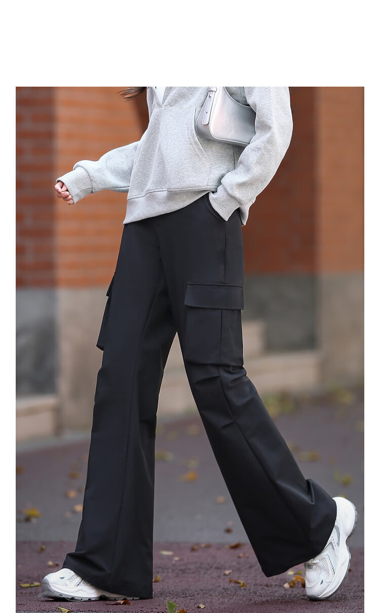 Demana [Sassy Sister Vibe] Spring Korean Style Lightweight Sports Pleated Cargo Pocket Vintage Flared Comfortable Women's Casual Pants 11